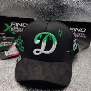 Black and Green Embroidered Cap